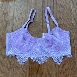 Nwot lilac lavander victoria’s secret dream angels push up balconette lace bra
